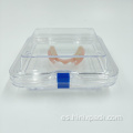 Película elástica de 13x13x5cm Caja de dentadura postiza transparente con membrana